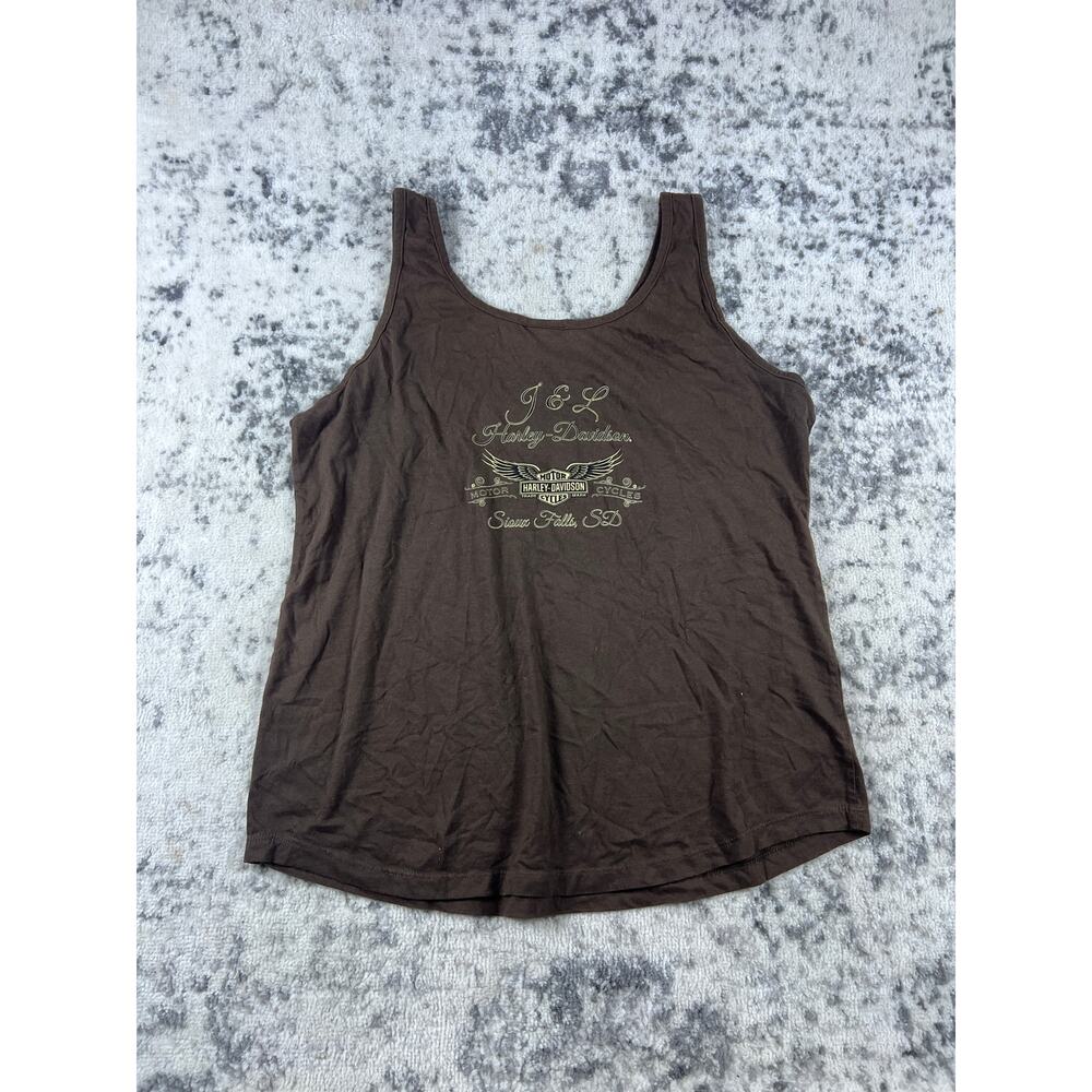 Vintage Harley Davidson Tank Top Womans XL Brown Biker Y2k - Picture 6 of 7